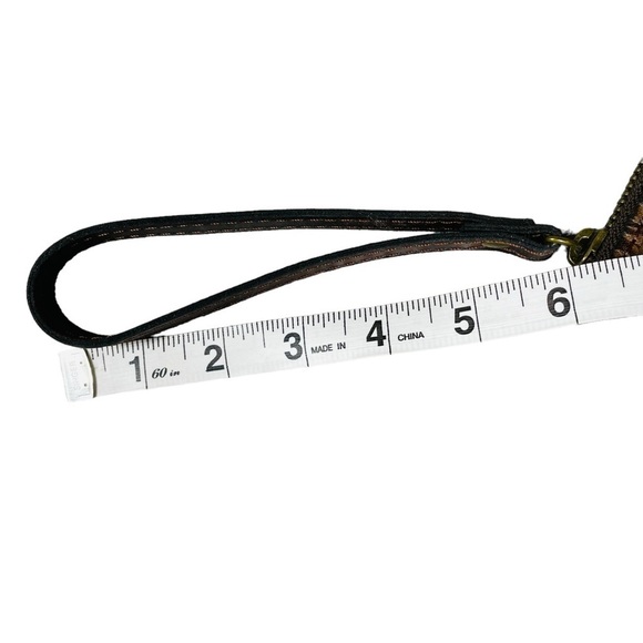 Patricia Nash Dark Brown Tooled 100% Leather Cassini Wristlet - Paisley Design - Picture 11 of 13